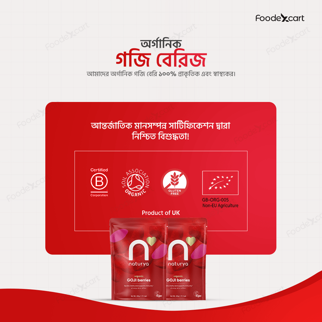 Naturya Organic Goji Berries - Energizing Superfood - 200g - Foodexcart