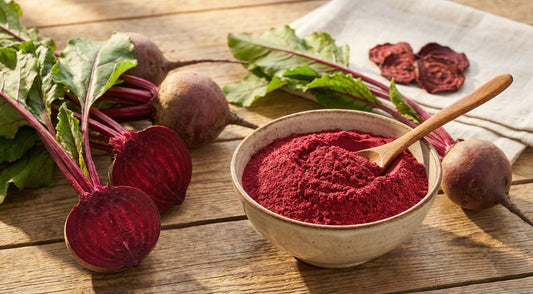Sun-dried organic beetroot powder bowl, Best organic beetroot powder, Bliss of Earth beetroot powder packaging, Bliss of Earth beetroot powder, Beetroot powder smoothie recipe Bangladesh