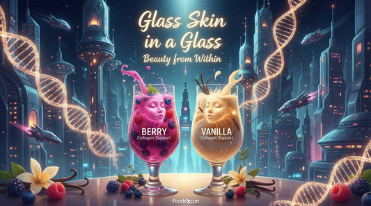 Naturya Collagen Support Berry and Vanilla flavors for glowing skin, healthy hair, and strong joints in Bangladesh