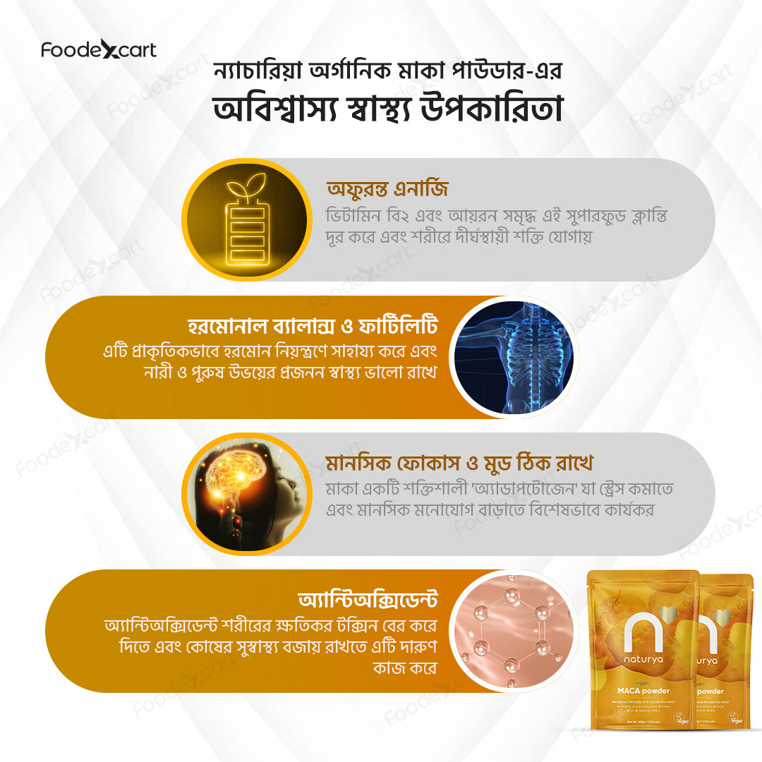 Advertisement for FoodeXcart with product packaging and text on a white background